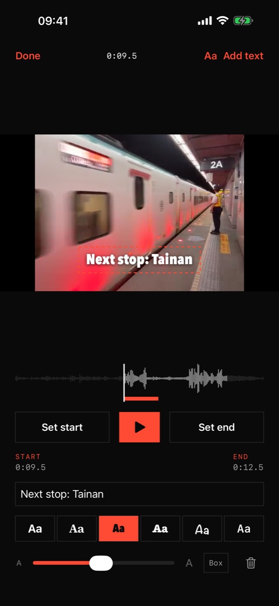 Text placed on a clip